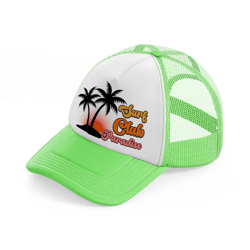 surf club paradise-lime-green-trucker-hat
