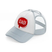 ciao red bubble-grey-trucker-hat