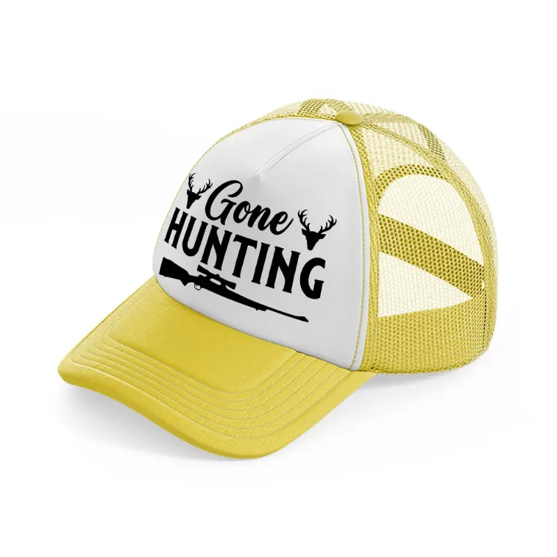 gone hunting guns-yellow-trucker-hat