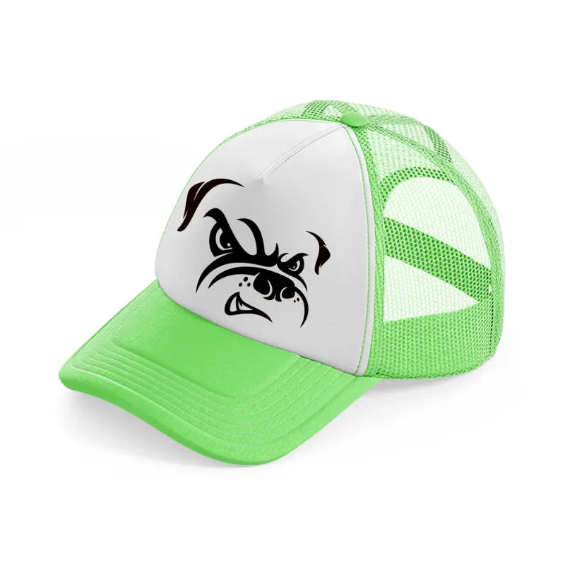 dog face-lime-green-trucker-hat
