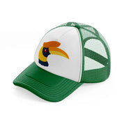 hornbill green and white trucker hat