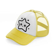 cute star-yellow-trucker-hat