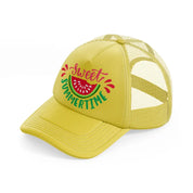 sweet summer time gold trucker hat