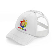 pride smiley flower-white-trucker-hat