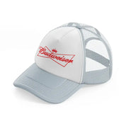 budweiser grey trucker hat