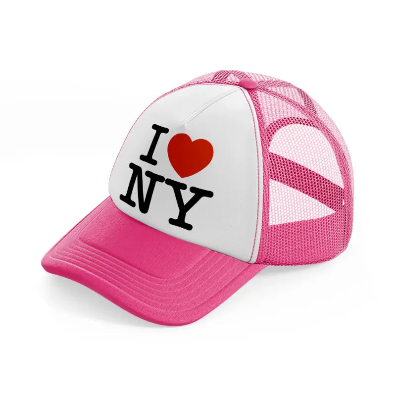 i love ny-neon-pink-trucker-hat