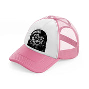 halloween ghost-pink-and-white-trucker-hat