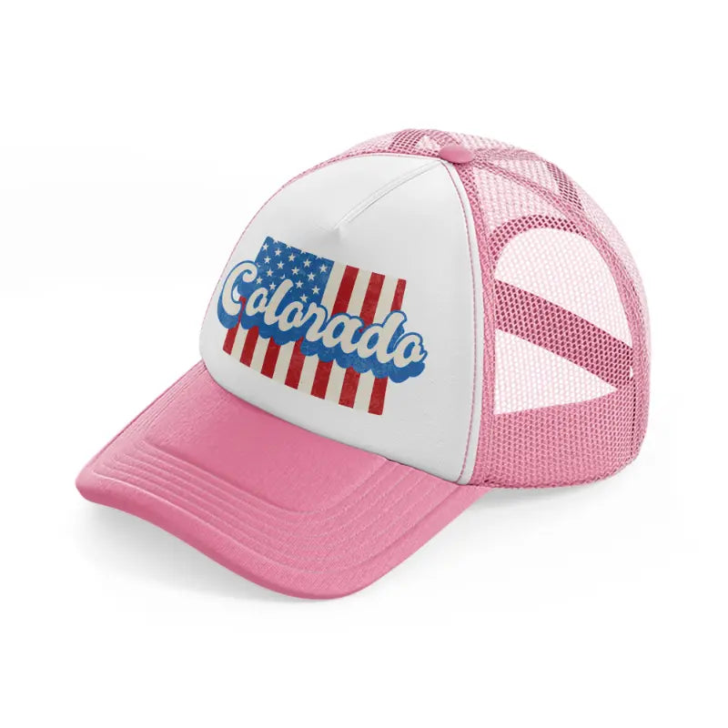 colorado flag pink and white trucker hat