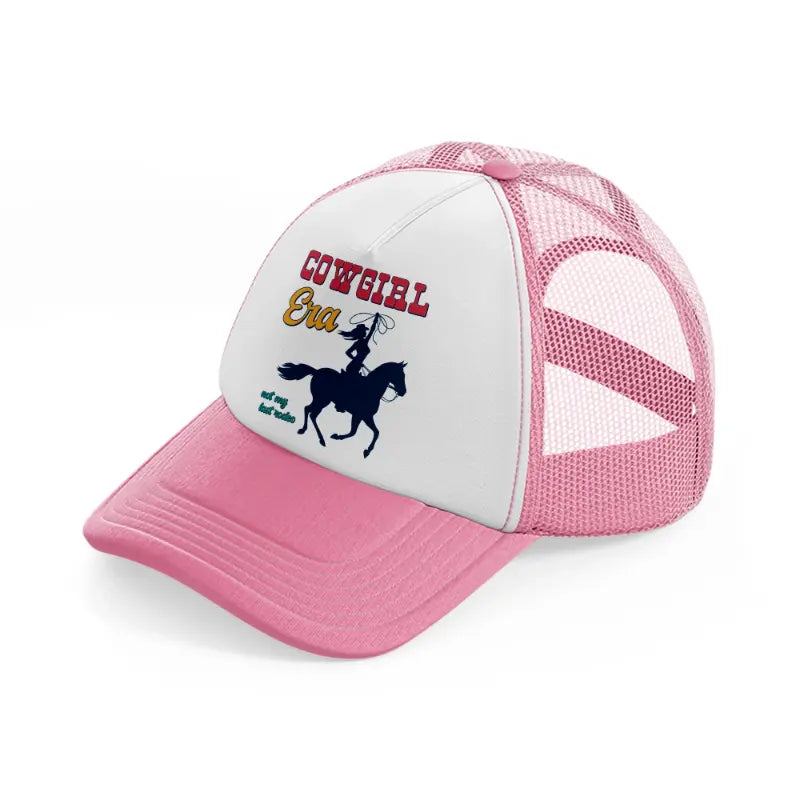 cowgirl era not my last rodeo-pink-and-white-trucker-hat