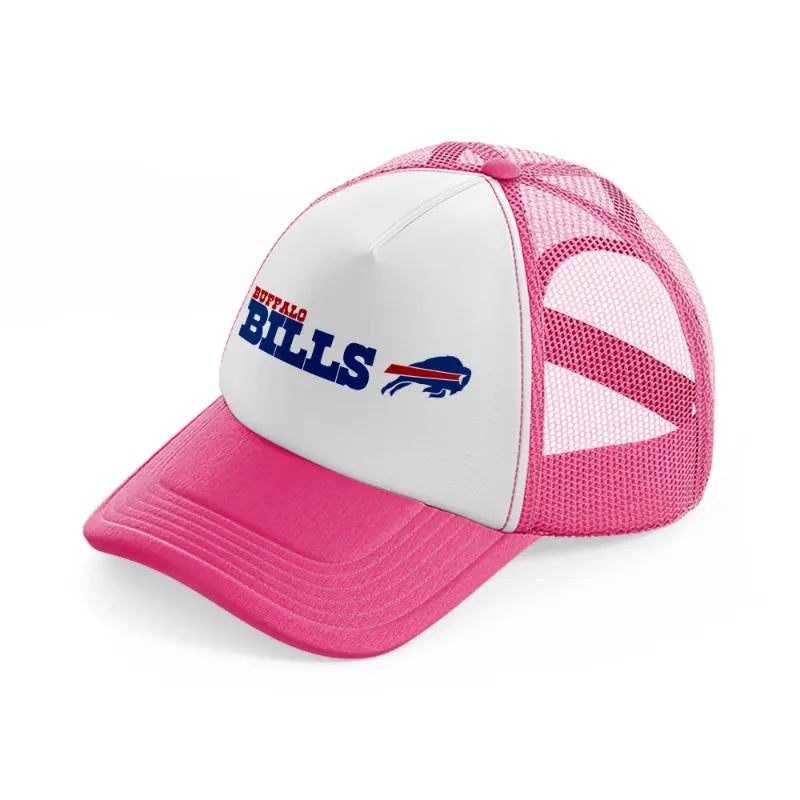 buffalo bills emblem-neon-pink-trucker-hat