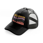 love fishing wavey-black-trucker-hat