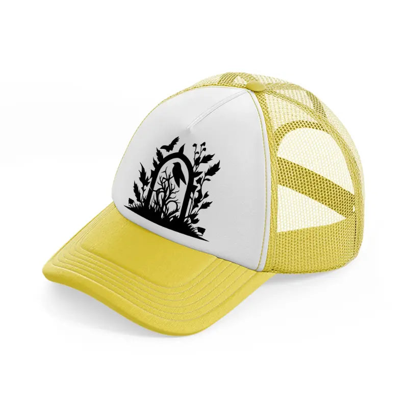 gothic bird-yellow-trucker-hat
