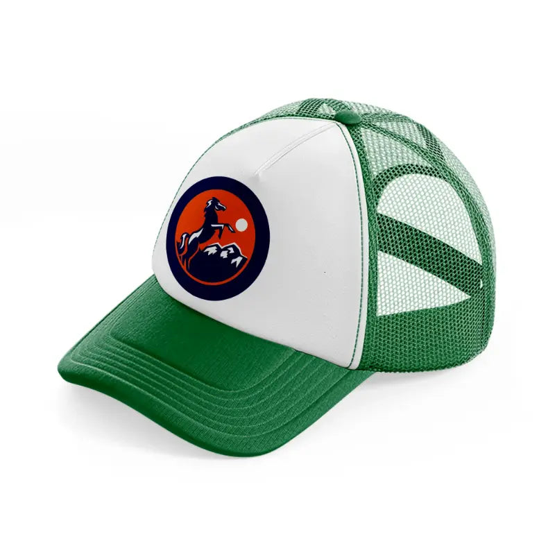 denver broncos badge green and white trucker hat