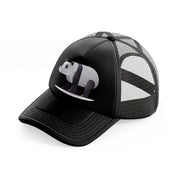 002 panda bear black trucker hat