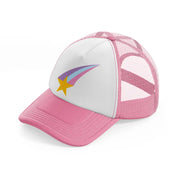 shooting star-pink-and-white-trucker-hat