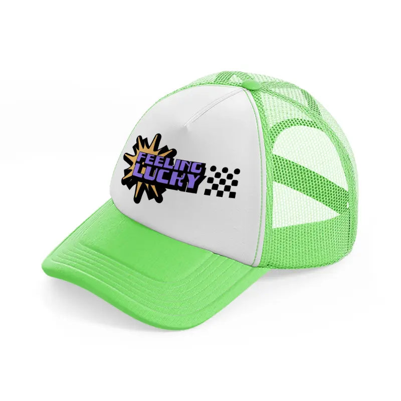 feeling lucky-lime-green-trucker-hat