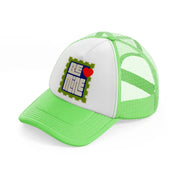 groovy love sentiments gs 16 lime green trucker hat