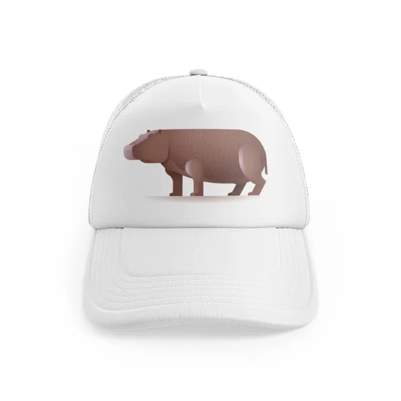 007 hippopotamus white trucker hat