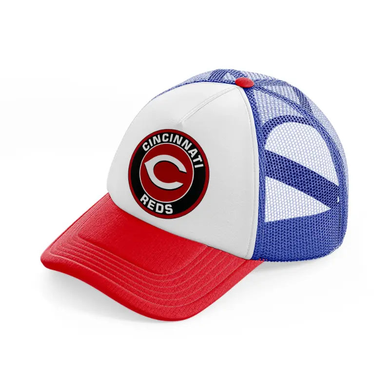 cincinnati reds badge-multicolor-trucker-hat