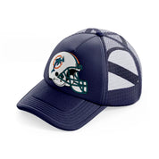 miami dolphins helmet-navy-blue-trucker-hat