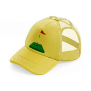 red flag cartoon-gold-trucker-hat