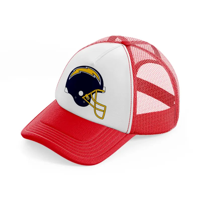 los angeles chargers helmet-red-and-white-trucker-hat