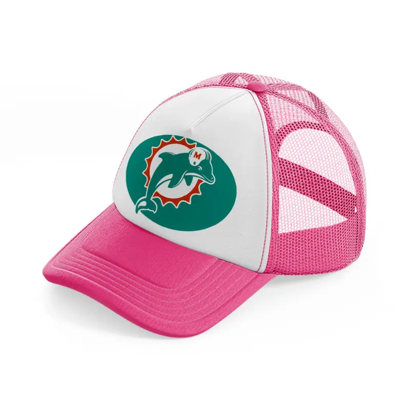 miami dolphins classic-neon-pink-trucker-hat
