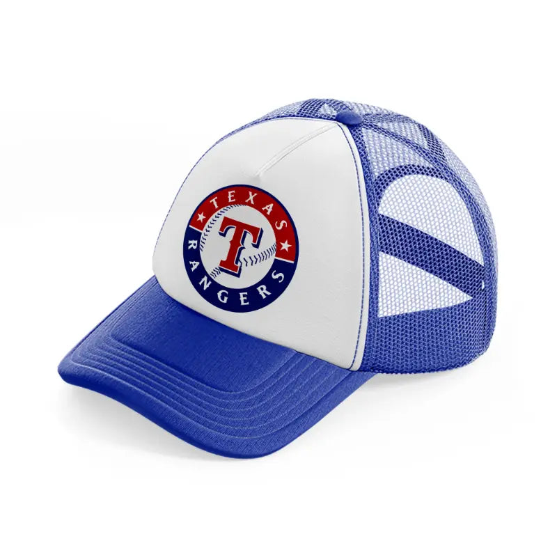 texas rangers badge-blue-and-white-trucker-hat