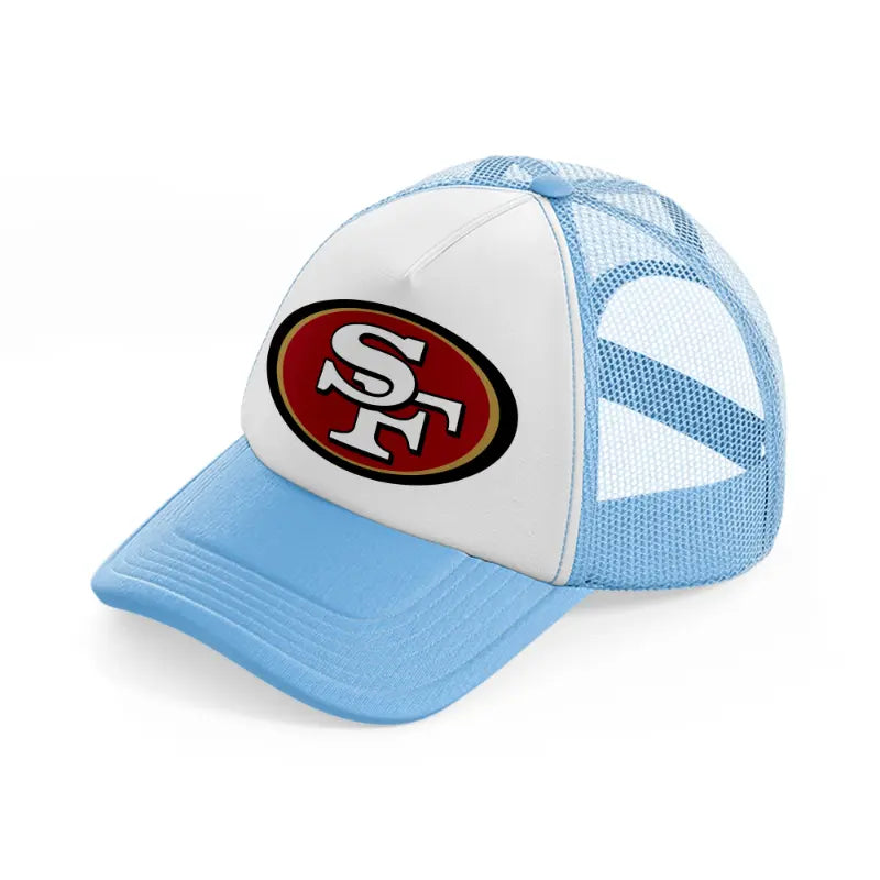 49ers logo-sky-blue-trucker-hat