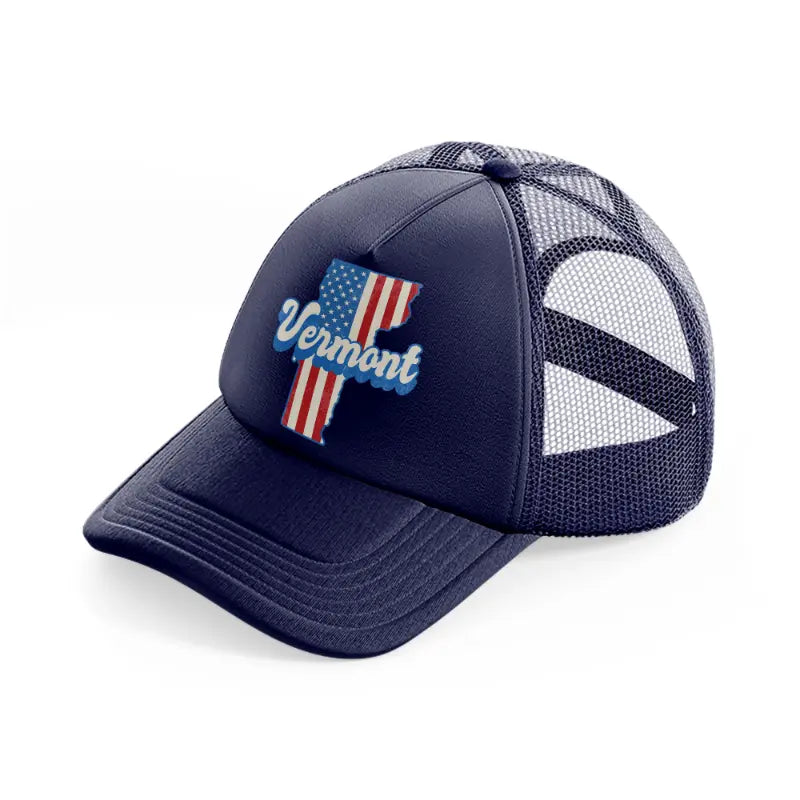 vermont flag-navy-blue-trucker-hat