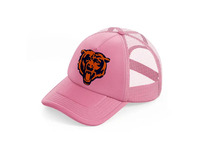 chicago bears emblem-pink-trucker-hat
