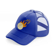 yellow golf ball blue trucker hat