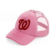 washington nationals emblem-pink-trucker-hat