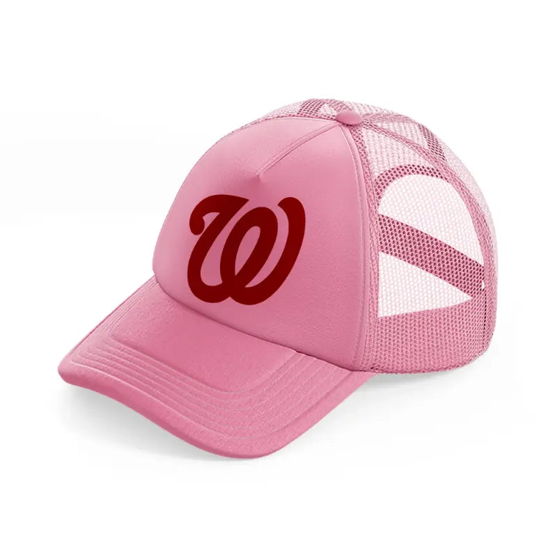 washington nationals emblem-pink-trucker-hat