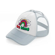 be kind grey trucker hat