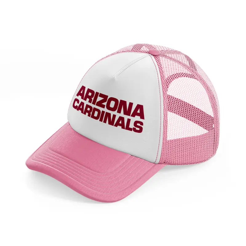 arizona cardinals bold letters-pink-and-white-trucker-hat