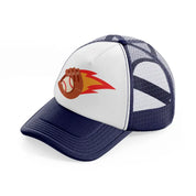 baseball catch navy blue and white trucker hat