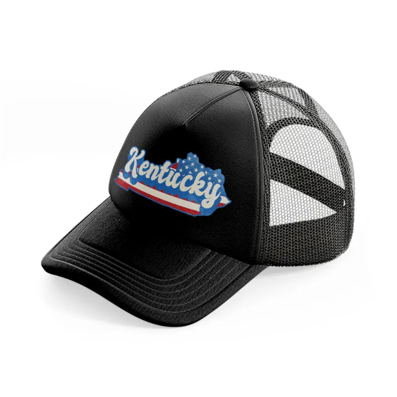 kentucky flag-black-trucker-hat