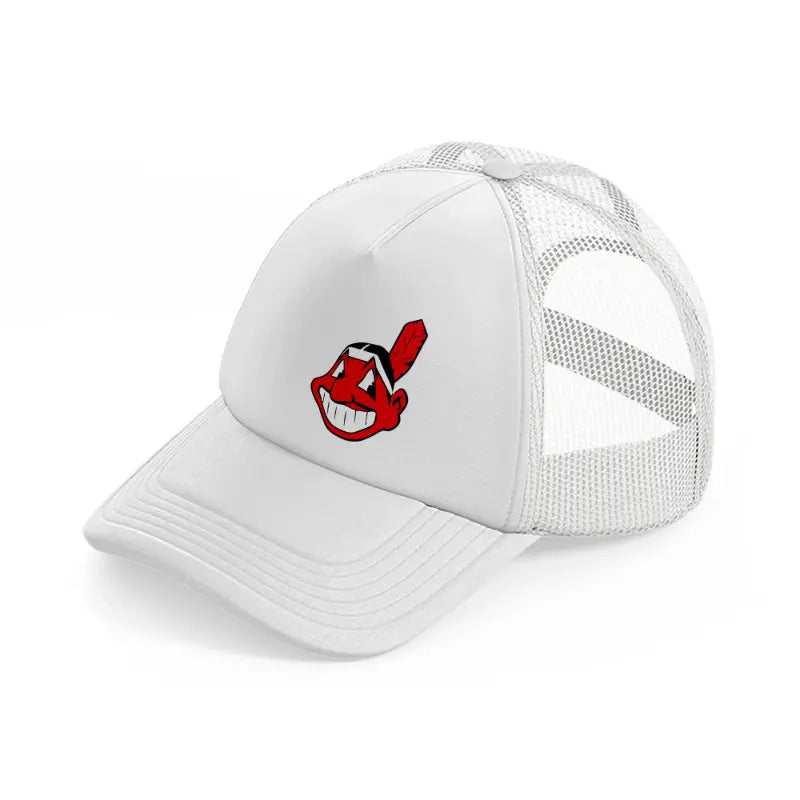 cleveland indians emblem white trucker hat