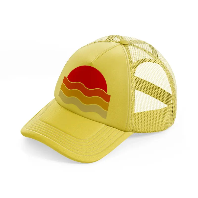 sun waves gold trucker hat