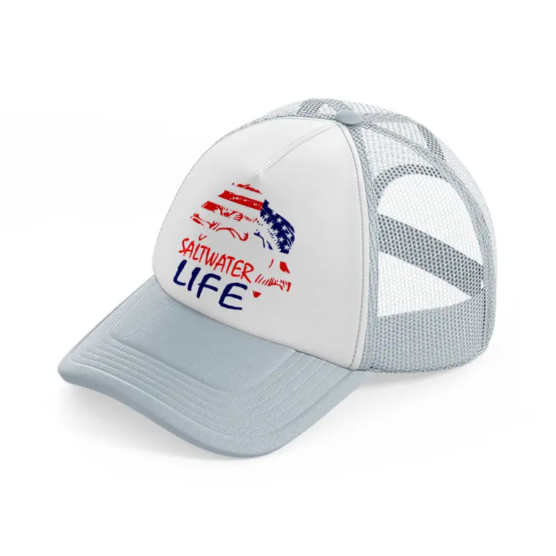 saltwater life-grey-trucker-hat