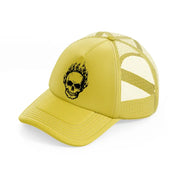 fire skull-gold-trucker-hat