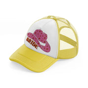 retro cowgirl hat bride yellow trucker hat