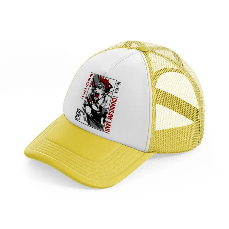 denji chainsawman-yellow-trucker-hat