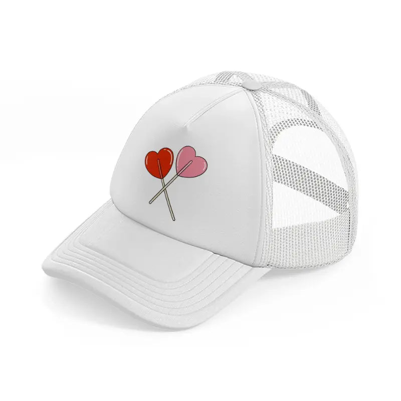 heart shaped lollipop-white-trucker-hat