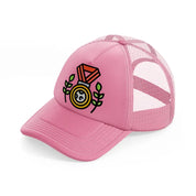 medal pink trucker hat