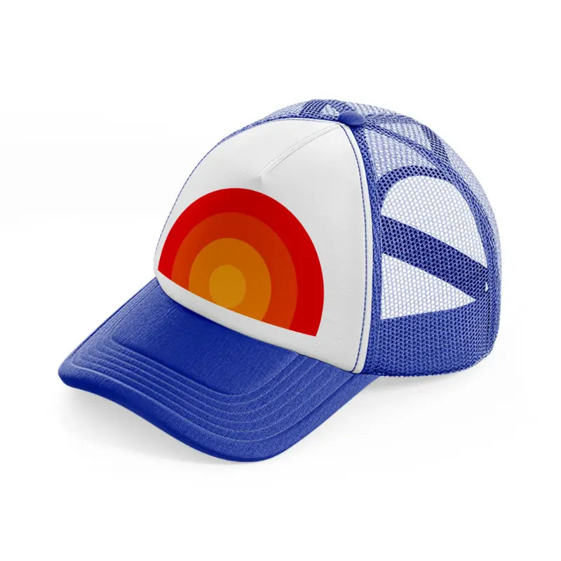 sunset abstract-blue-and-white-trucker-hat