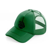 skeleton middle finger-green-trucker-hat