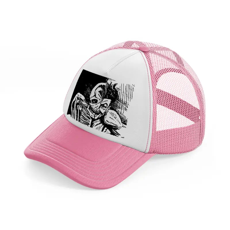 zombie joker-pink-and-white-trucker-hat