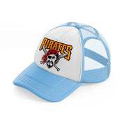 p.pirates emblem-sky-blue-trucker-hat